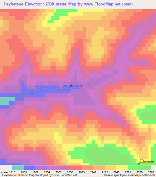 Heybetepe,Turkey Elevation Map