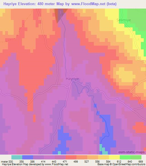 Hayriye,Turkey Elevation Map