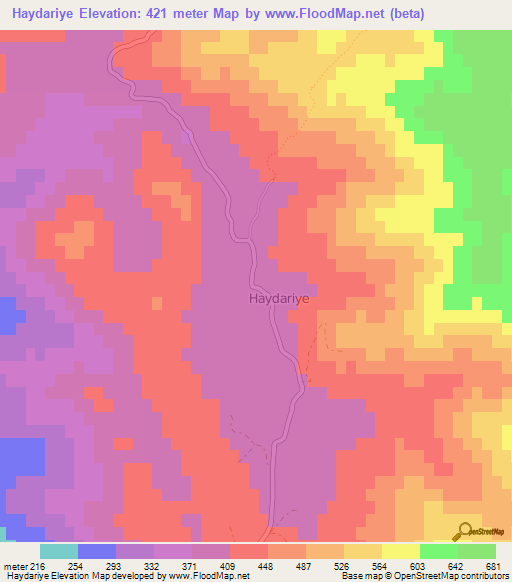 Haydariye,Turkey Elevation Map