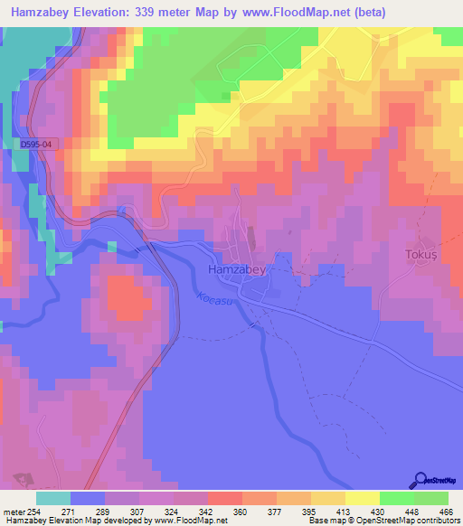 Hamzabey,Turkey Elevation Map