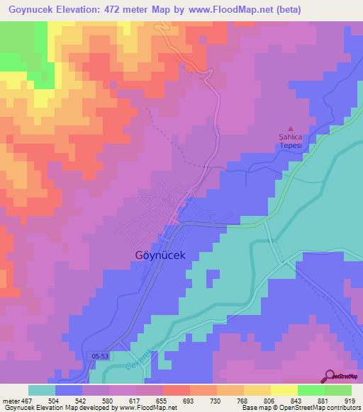 Goynucek,Turkey Elevation Map