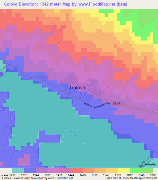 Golova,Turkey Elevation Map