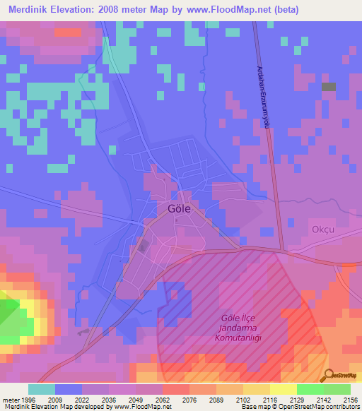 Merdinik,Turkey Elevation Map