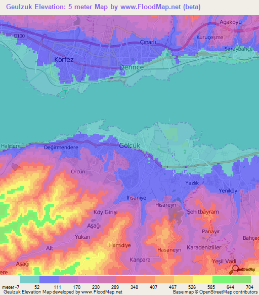 Geulzuk,Turkey Elevation Map