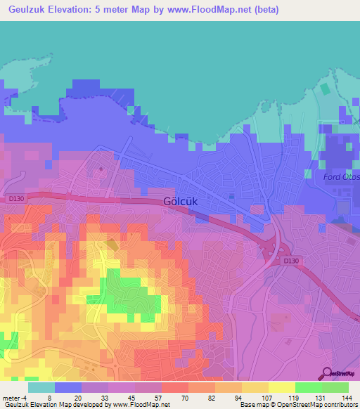 Geulzuk,Turkey Elevation Map