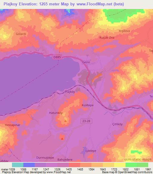 Plajkoy,Turkey Elevation Map