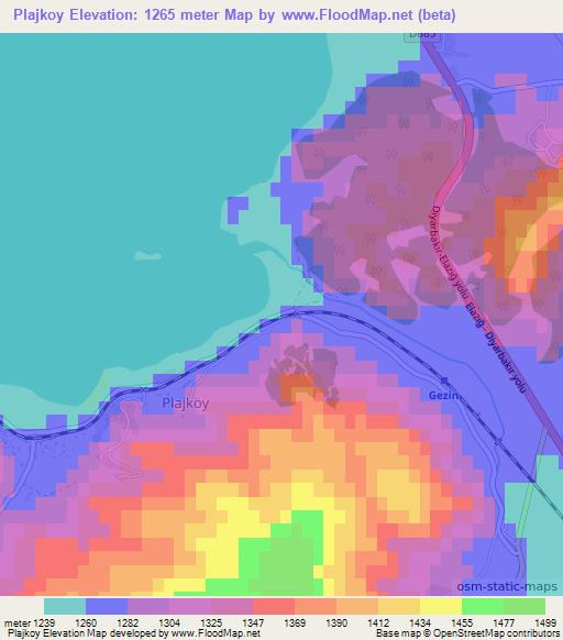 Plajkoy,Turkey Elevation Map