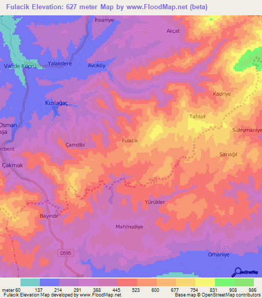 Fulacik,Turkey Elevation Map