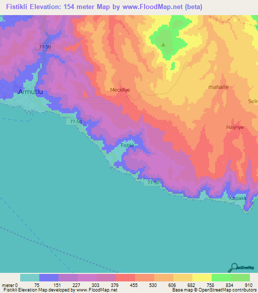 Fistikli,Turkey Elevation Map