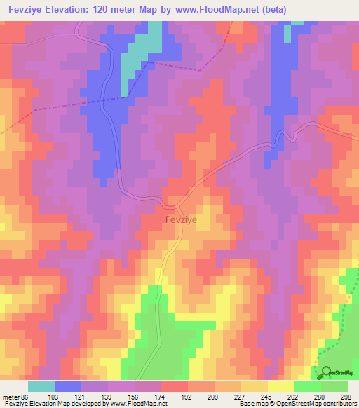 Fevziye,Turkey Elevation Map