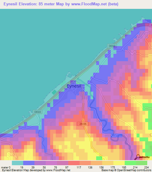 Eynesil,Turkey Elevation Map