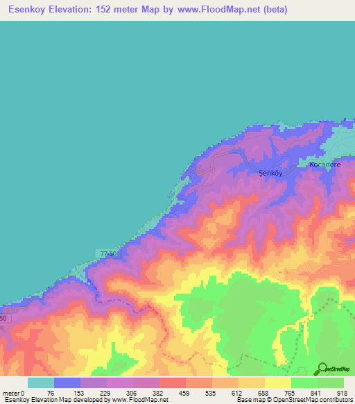 Esenkoy,Turkey Elevation Map