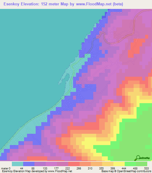 Esenkoy,Turkey Elevation Map