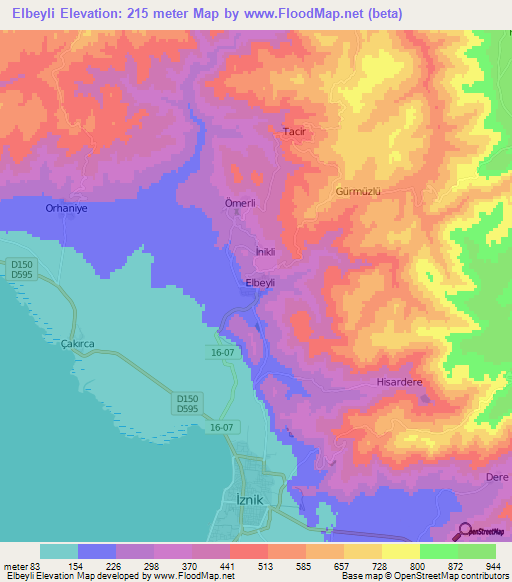 Elbeyli,Turkey Elevation Map