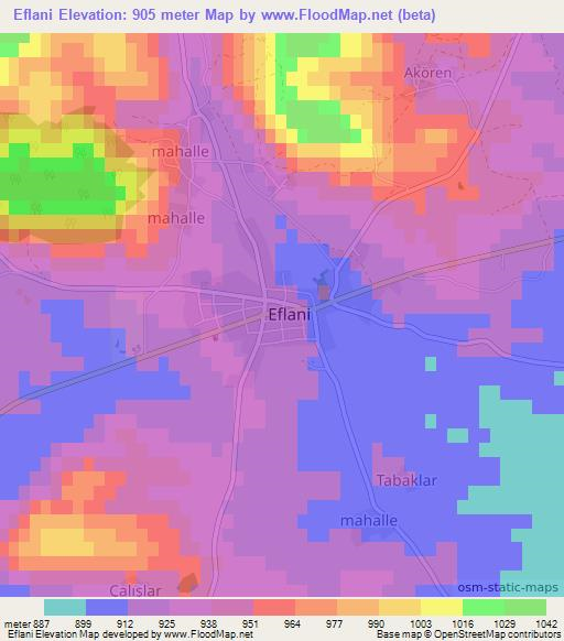 Eflani,Turkey Elevation Map