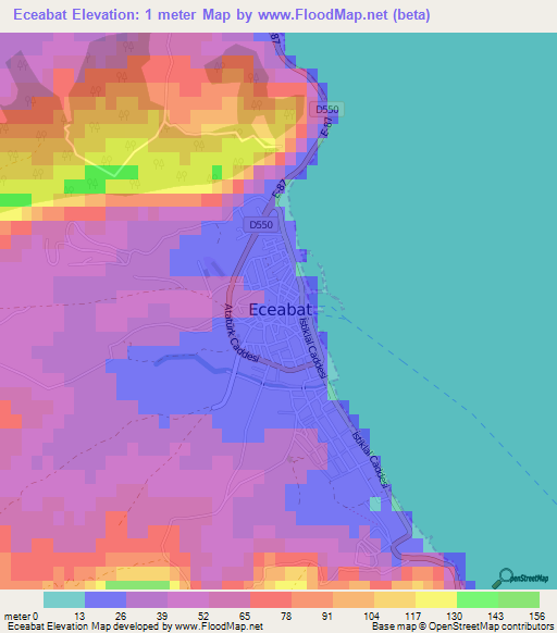 Eceabat,Turkey Elevation Map