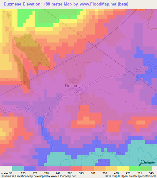 Duzmese,Turkey Elevation Map