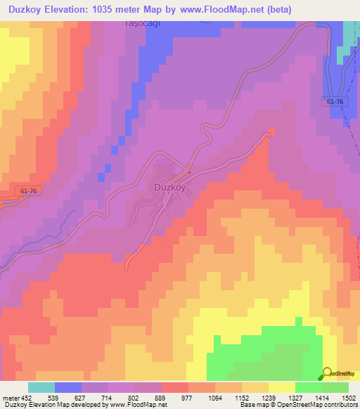 Duzkoy,Turkey Elevation Map