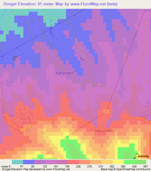 Dongel,Turkey Elevation Map