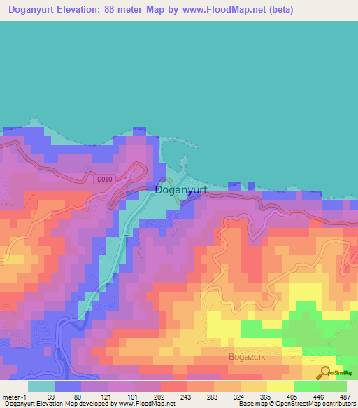 Doganyurt,Turkey Elevation Map