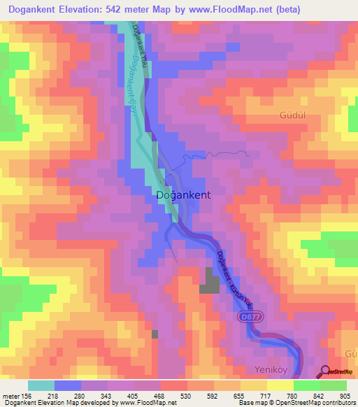 Dogankent,Turkey Elevation Map