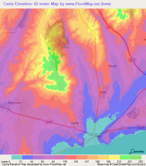 Canta,Turkey Elevation Map