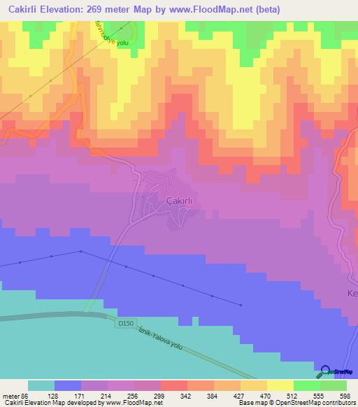 Cakirli,Turkey Elevation Map