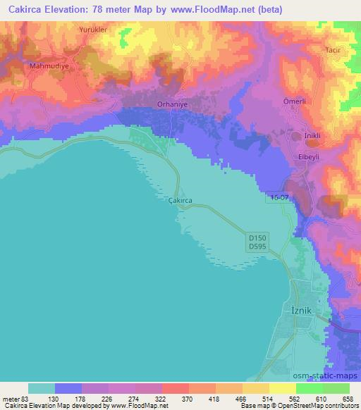 Cakirca,Turkey Elevation Map