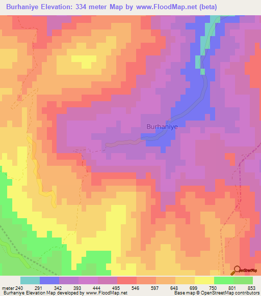 Burhaniye,Turkey Elevation Map