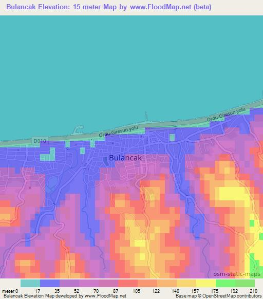 Bulancak,Turkey Elevation Map