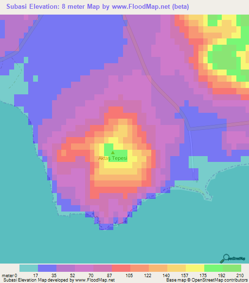 Subasi,Turkey Elevation Map