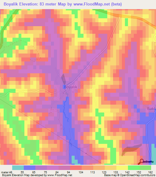 Boyalik,Turkey Elevation Map