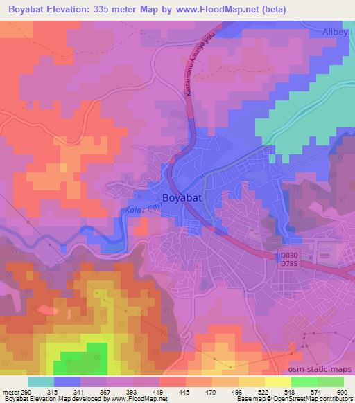 Boyabat,Turkey Elevation Map