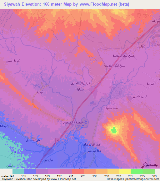 Siyawah,Iraq Elevation Map