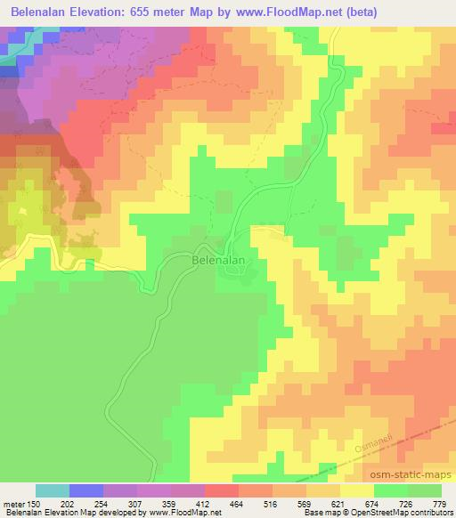 Belenalan,Turkey Elevation Map