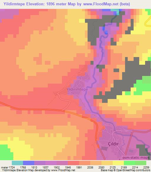 Yildirmtepe,Turkey Elevation Map