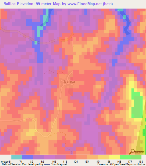 Ballica,Turkey Elevation Map