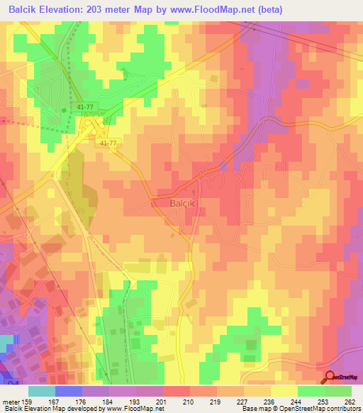 Balcik,Turkey Elevation Map