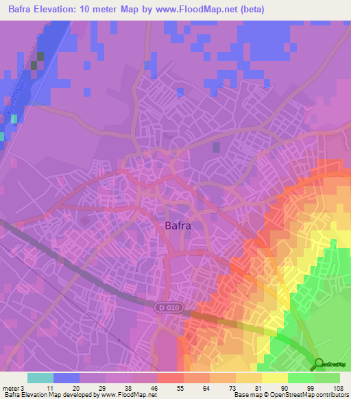 Bafra,Turkey Elevation Map