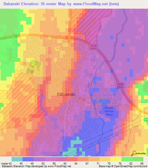 Babaeski,Turkey Elevation Map