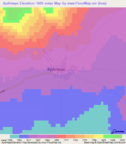 Aydintepe,Turkey Elevation Map