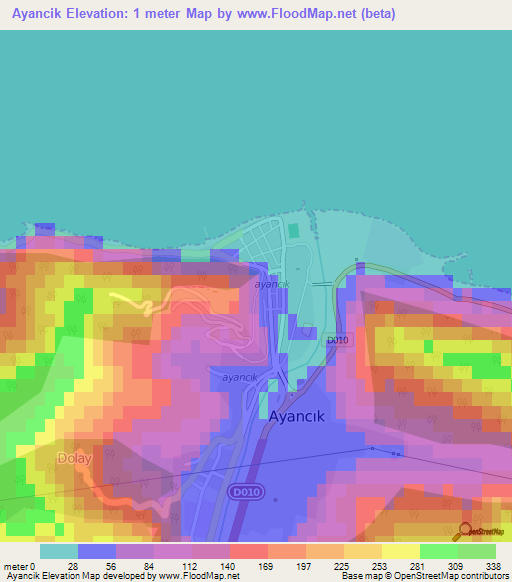 Ayancik,Turkey Elevation Map