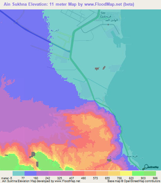 Ain Sukhna,Egypt Elevation Map