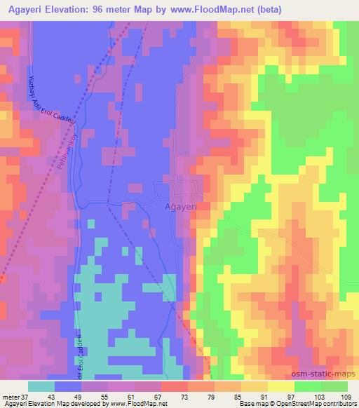 Agayeri,Turkey Elevation Map