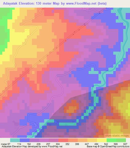 Adayatak,Turkey Elevation Map