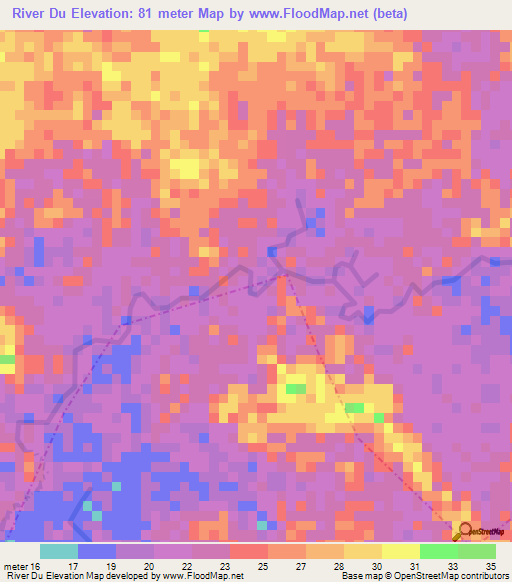 River Du,Nigeria Elevation Map