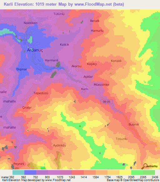 Karli,Turkey Elevation Map