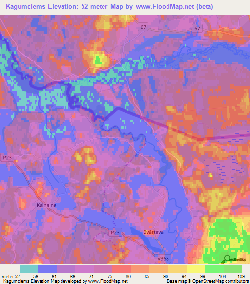 Kagumciems,Latvia Elevation Map