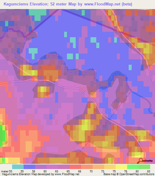 Kagumciems,Latvia Elevation Map