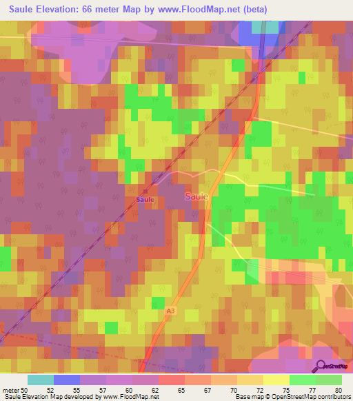 Saule,Latvia Elevation Map